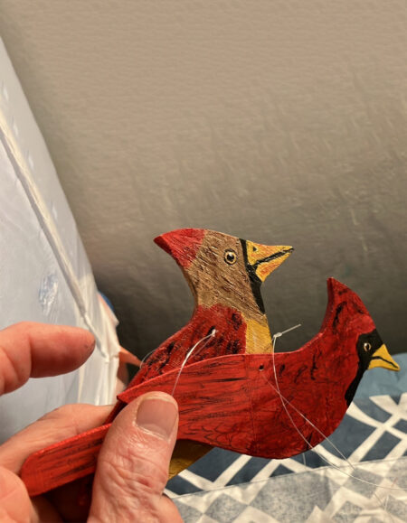 Handcrafted Wooden Cardinal Ornament - Image 1