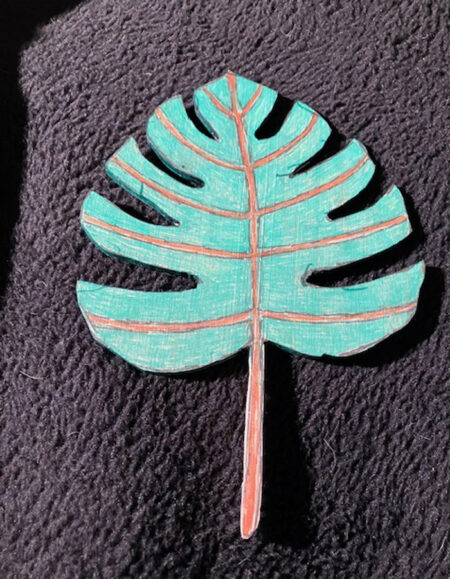 Handcrafted Monstera Leaf Art - Image 1