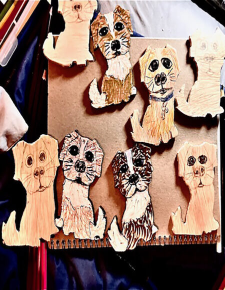 Hand-Drawn Dog Figurine Art Set - Image 1