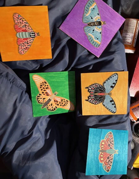 Vibrant Hand-Drawn Moth & Butterfly Art Set - Image 1